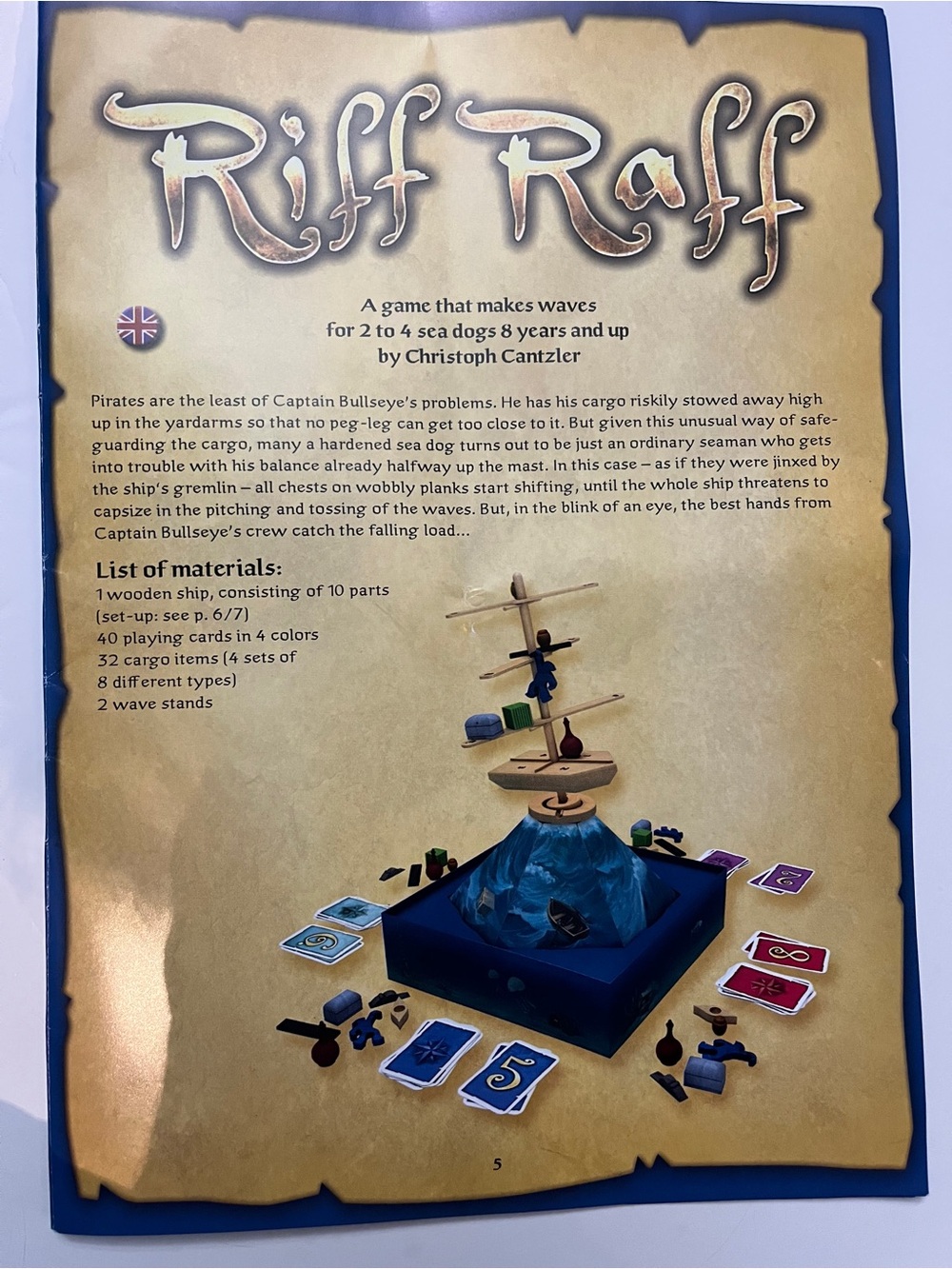 Riff Raff Board Game - Complete Zoch zum Spielen Multilingual Instructions - Picture 2 of 11